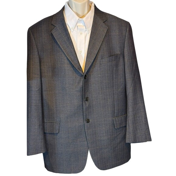 Joseph Abboud Nordstrom 44R Wool Herringbone Windowpane Blazer USA